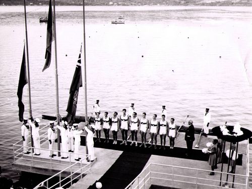 Siegerehrung Achter Rom 1960