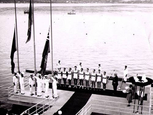 Siegerehrung Achter Rom 1960